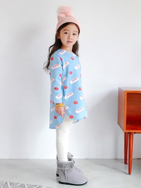 「アイテム（ワンピース/ドレス）」を使った、アルムさん（キッズ・110cm）の秋コーディネート