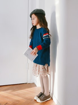 「アイテム（タイツ/ストッキング）」を使った、アルムさん（キッズ・110cm）の冬コーディネート