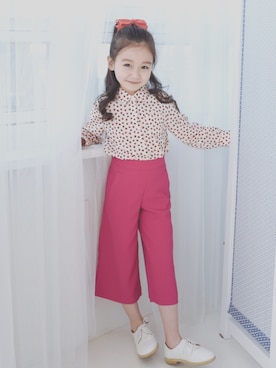 「I LOVE J（アイラブジェイ）のアイテム（バレエシューズ）」を使った、アルムさん（キッズ・120cm）の春コーディネート