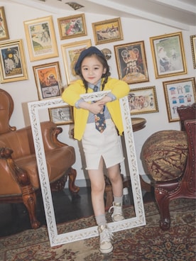 「アイテム（スカート）」を使った、アルムさん（キッズ・120cm）の春コーディネート