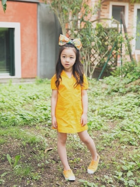 「アイテム（ワンピース/ドレス）」を使った、アルムさん（キッズ・120cm）の春コーディネート