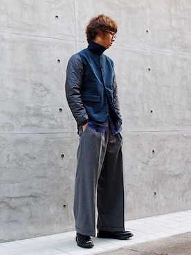 「THREE BLIND MICE（スリーブラインドマイス）のアイテム（シューズ）」を使った、BRIENDさん（メンズ・180cm）の秋コーディネート