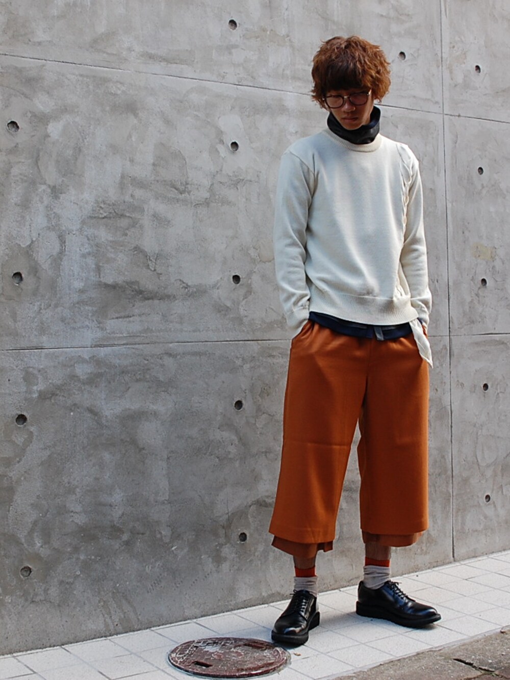 「Enharmonic TAVERNのLAYERED TURTLENECK（その他トップス、ブルー系）」を使った、BRIENDさん（メンズ・175cm）の秋コーディネートの1枚目の写真