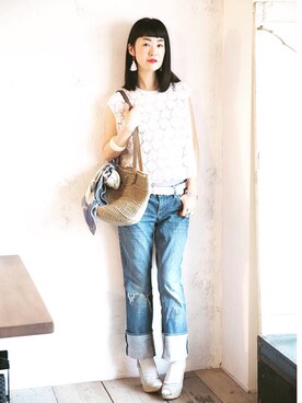 「durbuy（デュルブイ）のアイテム」を使った、hitomi nozakiさん（レディース・165cm）の夏コーディネート