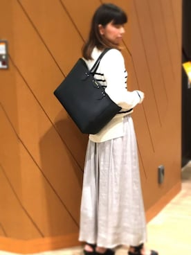 「TOPKAPI（トプカピ）のアイテム（トートバッグ）」を使った、marronさん（レディース・155cm）の夏コーディネート