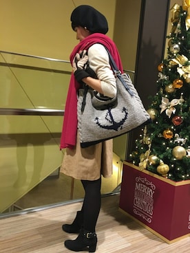 「TOPKAPI（トプカピ）のアイテム（ハンチング/ベレー帽）」を使った、marronさん（レディース・155cm）の秋コーディネート