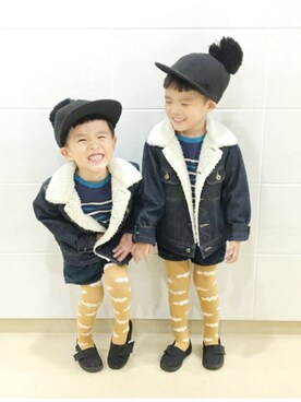 「PETIT BATEAU（プチバトー）のアイテム」を使った、kanako0304さん（キッズ・90cm）の冬コーディネート