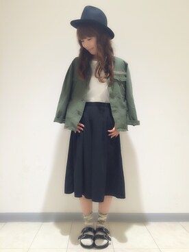 「スポサン」｜「アイテム（ミリタリージャケット）」を使った、な͜͡お͜͡な͜͡さん（レディース・155cm）の夏コーディネート