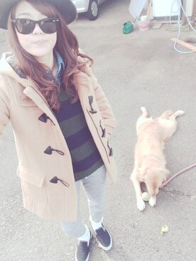 「Rodeo Crowns（ロデオクラウンズ）のアイテム（ダッフルコート）」を使った、かほさん（レディース・157cm）の冬コーディネート