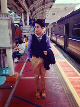 「plain-me（プレインミー）のアイテム」を使った、Joe Chenさん（メンズ・172cm）の夏コーディネート