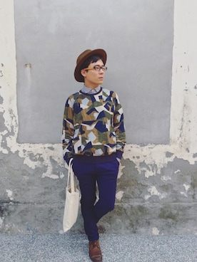 「PULL&BEAR（プルアンドベア）のアイテム（シャツ/ブラウス）」を使った、Joe Chenさん（メンズ・172cm）の冬コーディネート