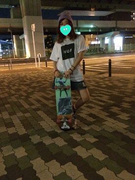 「palace」｜「アイテム（スカート）」を使った、.comさん（レディース・154cm）の秋コーディネート