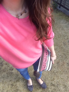 「ピンクニット」｜kasumi.Yさん（レディース・165cm）の冬コーディネート