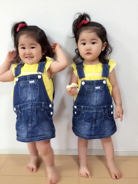 「ミニオンズ」｜「アイテム（サロペット/オーバーオール）」を使った、ふーゆーさん（キッズ・90cm）の夏コーディネート