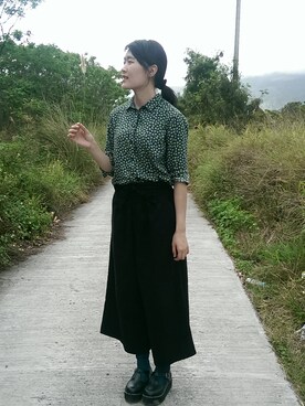 「アイテム（サロペット/オーバーオール）」を使った、董晏孜さん（レディース・168cm・10代）の春コーディネート