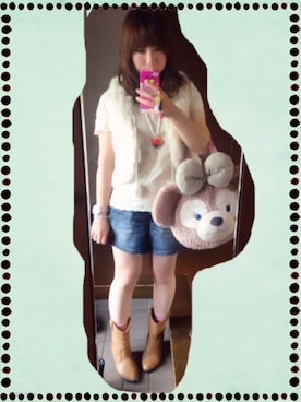 「アイテム（アナログ腕時計、ピンク系）」を使った、rinaさん（レディース・151cm）の冬コーディネート