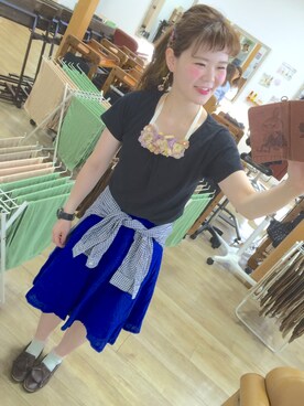「ジャパンブルー」｜「アイテム（その他シューズ）」を使った、T o m m y ⁂さん（レディース・158cm）の夏コーディネート
