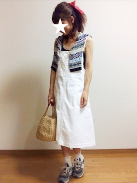 「BEAMS BOY（ビームスボーイ）のアイテム（オールインワン・サロペット）」を使った、Chocorooさん（レディース・156cm）の夏コーディネート