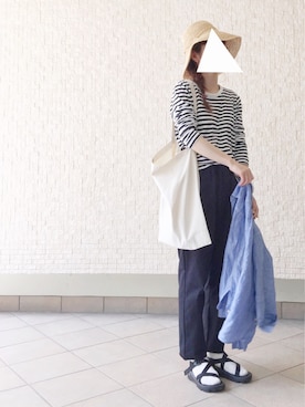 「無印良品（ムジルシリョウヒン）のアイテム（帽子）」を使った、Chocorooさん（レディース・156cm）の春コーディネート