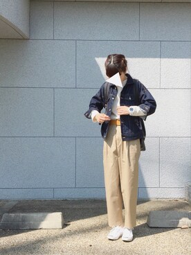 「studio CLIP（スタディオクリップ）のアイテム（ジャケット/アウター）」を使った、Chocorooさん（レディース・156cm）の秋コーディネート