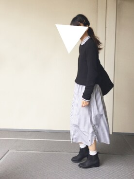 「BEAMS BOY（ビームスボーイ）のアイテム（シャツワンピース）」を使った、Chocorooさん（レディース・156cm）の秋コーディネート