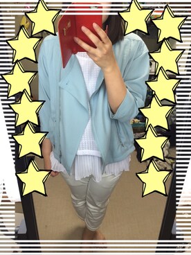 「A part by（アパートバイ）のアイテム（ブルゾン）」を使った、eminさん（レディース・155cm）の夏コーディネート
