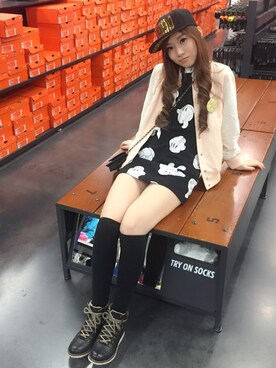 「rosebullet（ローズブリット）のアイテム（ジャケット/アウター）」を使った、(´･ω･`)さん（レディース・165cm）の春コーディネート