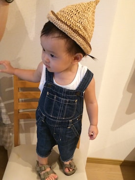 「OSHKOSH（オシュコシュ）のアイテム（サンダル）」を使った、YUUUAさん（キッズ・80cm）の夏コーディネート
