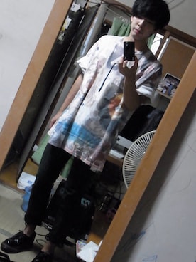 「COMME des GARCONS HOMME DEUX（コムデギャルソンオムドゥ）のアイテム（ブーツ）」を使った、Kenshiro Kasumiさん（メンズ・176cm）の秋コーディネート