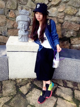 「Ed Hardy（エドハーディー）のアイテム（バッグ）」を使った、cihshanさん（レディース・155cm）の春コーディネート