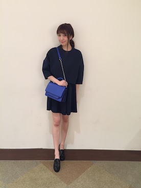 「emmi（エミ）の【emmi atelier】切替レザーローファー（シューズ、その他）」を使った、yuria sakamakiさん（レディース・165cm）の秋コーディネート