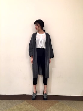 「emmi（エミ）の【emmi atelier】カラーブロックブラウス（トップス、その他）」を使った、yuria sakamakiさん（レディース・165cm）の秋コーディネート