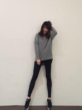 「emmi（エミ）の【emmi atelier】ルーズリブワンピース（ワンピース/ドレス、その他）」を使った、yuria sakamakiさん（レディース・165cm）の冬コーディネート