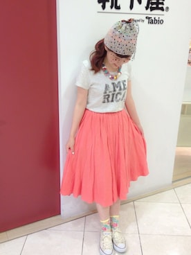 「ボタニカル」｜「アイテム（レッグウェア）」を使った、ＰＥＫＯさん（レディース・152cm）の夏コーディネート