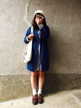 「Kastane」｜「アイテム（シャツワンピース）」を使った、もぴこさん（レディース・160cm）の秋コーディネート