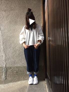 「ハーフアップ」｜「アイテム（財布/小物）」を使った、もぴこさん（レディース・160cm）の春コーディネート