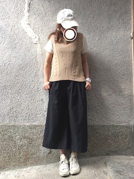 「melple（メイプル）のアイテム（帽子）」を使った、もぴこさん（レディース・160cm）の秋コーディネート