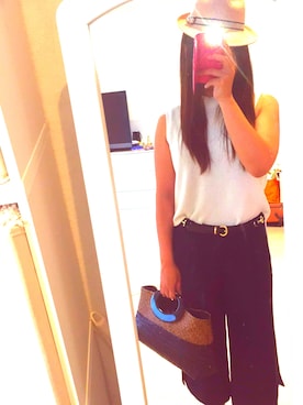 「SEEBERGER（セーベルガー）のアイテム（ハット、ピンク系）」を使った、SAYA☺︎さん（レディース・164cm）の夏コーディネート