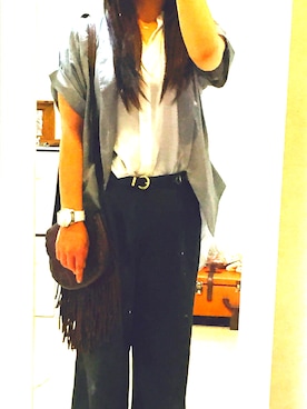 「DOUBLE STANDARD CLOTHING（ダブルスタンダードクロージング）のアイテム（その他パンツ、グレー系）」を使った、SAYA☺︎さん（レディース・164cm）の夏コーディネート