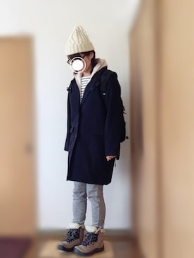 「nitca（ニトカ）のアイテム（パーカー）」を使った、matinさん（レディース・163cm）の冬コーディネート