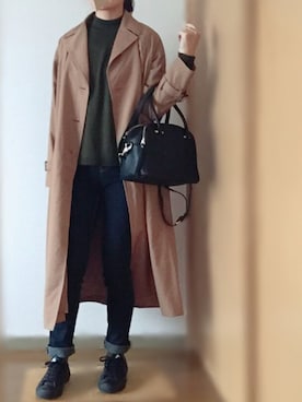「オールスター」｜「アイテム（トレンチコート）」を使った、matinさん（レディース・163cm）の冬コーディネート