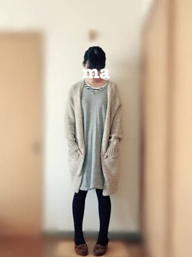 「スウェットワンピース」｜「アイテム（その他シューズ）」を使った、matinさん（レディース・163cm）の冬コーディネート