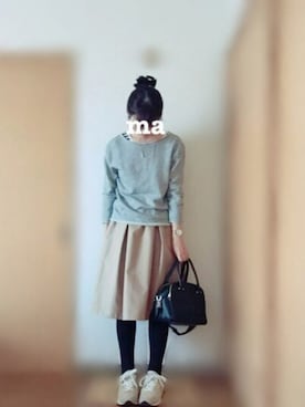 「タックスカート」｜「アイテム（その他）」を使った、matinさん（レディース・163cm）の冬コーディネート