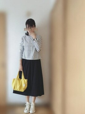 「定番」｜「アイテム（その他）」を使った、matinさん（レディース・163cm）の春コーディネート
