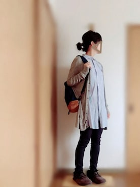 「アイテム（ボディバッグ/ウエストポーチ、ブルー系）」を使った、matinさん（レディース・163cm）の春コーディネート