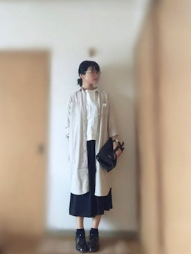「オックスフォードシューズ」｜「アイテム（シャツワンピース）」を使った、matinさん（レディース・163cm）の秋コーディネート
