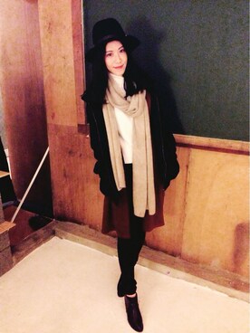 「REMIX（リミックス）のアイテム（スタジャン）」を使った、Carrie Linさん（レディース・170cm）の春コーディネート