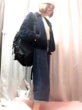 「courreges（クレージュ）のアイテム（ジャケット/アウター）」を使った、PiNOさん（レディース・157cm）の冬コーディネート