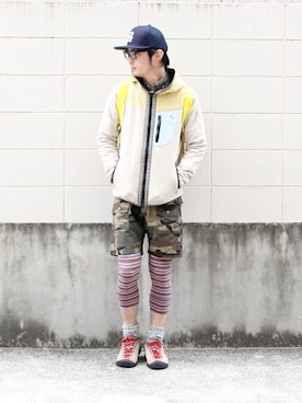 「ROKX（ロックス）のアイテム（パンツ）」を使った、KOさん（メンズ・175cm）の春コーディネート