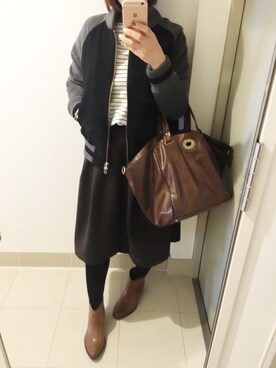 「URBAN RESEARCH ROSSO WOMEN（アーバンリサーチ　ロッソ）のアイテム（ブルゾン）」を使った、とうこさん（レディース・156cm）の秋コーディネート